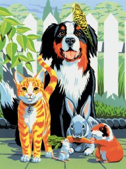 PEINTURE À NUMÉROS JUNIOR - ANIMAUX DE FAMILLE